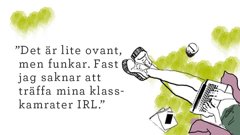 Illustration av studier och ett citat
