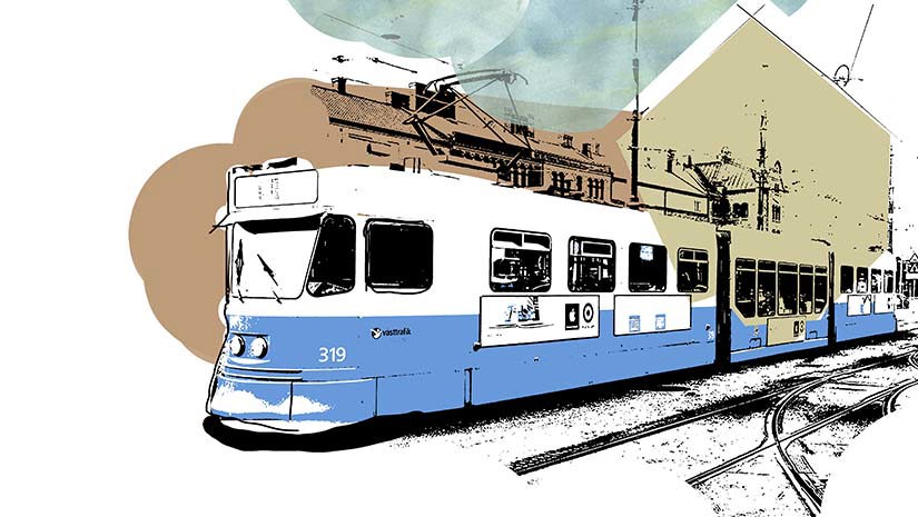 Illustration av en spårvagn