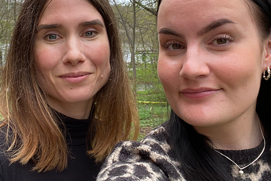 Hanna Borchert, medlemsstrateg med studentansvar, och Elsa Dahlgren, central ombudsman
